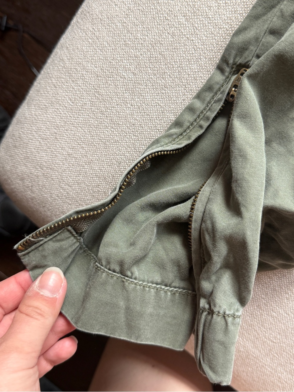 LOFT Olive Green Cargo Pants - Picture 4 of 6